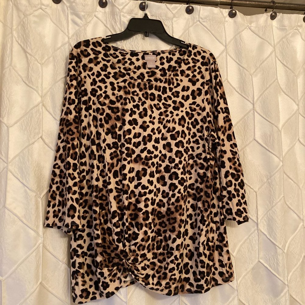 Leopard top with tie detailing